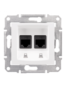 Sedna SDN4800121 - Sedna - double data outlet - RJ45 cat.6 UTP without frame white , Schneider Electric