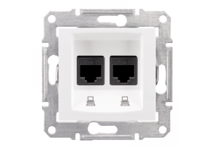 Sedna SDN4800121 - Sedna - double data outlet - RJ45 cat.6 UTP without frame white , Schneider Electric