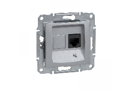 Sedna SDN4900160 - Sedna - single data outlet - RJ45 cat.6 STP without frame aluminium , Schneider Electric