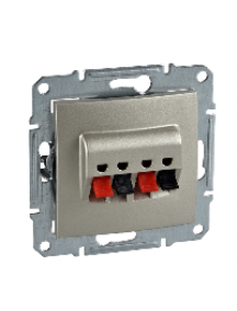 Sedna SDN5400168 - Sedna - double loudspeaker outlet - without frame titanium , Schneider Electric