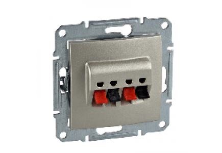 Sedna SDN5400168 - Sedna - double loudspeaker outlet - without frame titanium , Schneider Electric