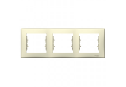 Sedna SDN5800547 - Sedna - horizontal 3-gang frame - beige , Schneider Electric