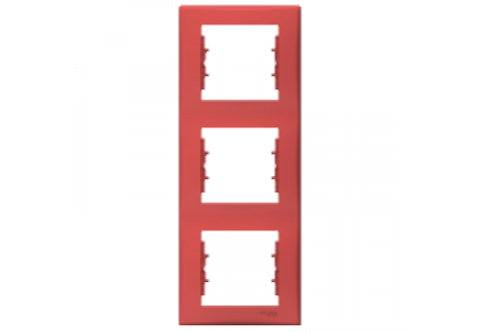 Sedna SDN5801341 - Sedna - vertical 3-gang frame - red , Schneider Electric
