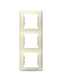Sedna SDN5801347 - Sedna - vertical 3-gang frame - beige , Schneider Electric