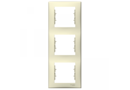 Sedna SDN5801347 - Sedna - vertical 3-gang frame - beige , Schneider Electric