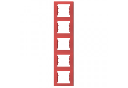 Sedna SDN5801541 - Sedna - vertical 5-gang frame - red , Schneider Electric