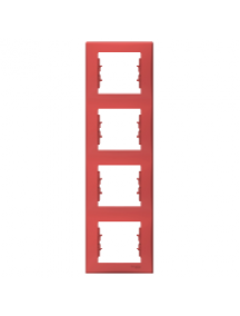 Sedna SDN5802041 - Sedna - vertical 4-gang frame - red , Schneider Electric