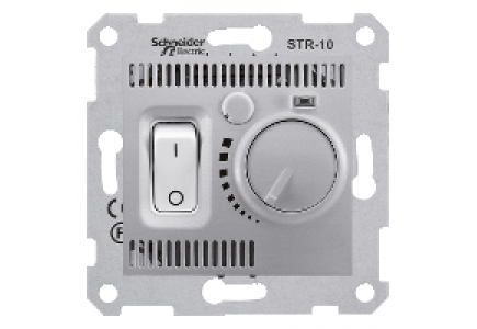 Sedna SDN6000160 - Sedna - room thermostat - 10A without frame aluminium , Schneider Electric