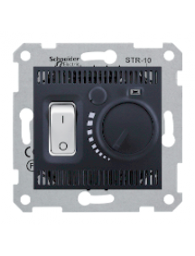 SDN6000370 - Sedna - floor thermostat - 10A without frame graphite , Schneider Electric