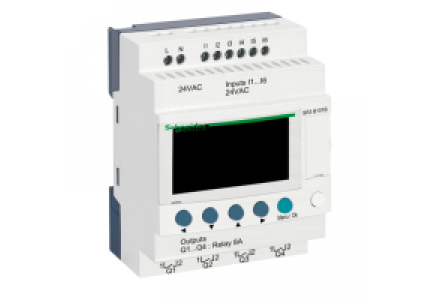 Zelio Logic SR3B101B - Zelio Logic - relais intelligent modul.- 10 E/S - 24Vca - horloge - affichage , Schneider Electric