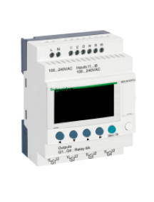 Zelio Logic SR3B101FU - Zelio Logic - relais intelligent modul.- 10 E/S - 100..240Vca - horl.- affichage , Schneider Electric