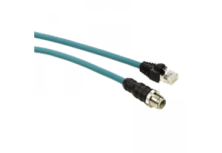 ConneXium TCSECL1M1M25S2 - câble Ethernet - cordon droit - IP67 - M12/M12 - 25 m - CE/UL , Schneider Electric