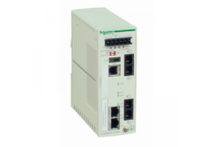ConneXium TCSESM043F2CS0 - switch Ethernet managé standard - 2 ports cuivre - 2 ports fibre monomode , Schneider Electric