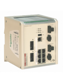 ConneXium TCSESM063F2CS1 - switch Ethernet managé étendu RIO - 6 ports cuivre - 2 ports fibre monomode , Schneider Electric
