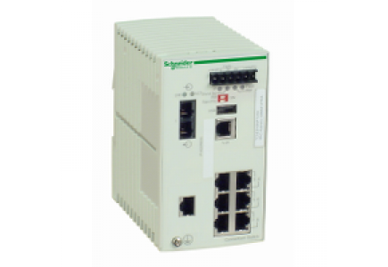 ConneXium TCSESM083F1CS0 - switch Ethernet managé standard - 7 ports cuivre - 1 port fibre monomode , Schneider Electric