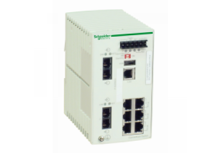 ConneXium TCSESM083F2CU0 - switch Ethernet managé standard - 6 ports cuivre - 2 ports fibre multimode , Schneider Electric