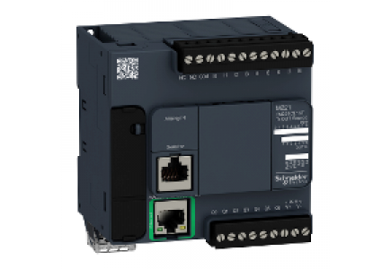 Modicon M221 TM221CE16T - Modicon M221, contrôleur 16E/S PNP, port Ethernet+série, 24VCC , Schneider Electric