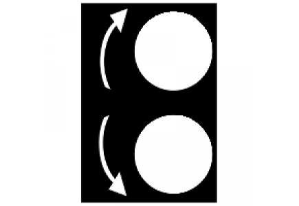 Harmony XAC XACY3971 - Harmony XAC - étiquette - double - noir - rotation, droite-gauche , Schneider Electric