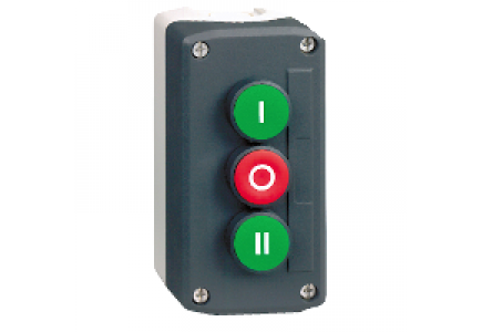 Harmony XALD XALD3214 - dark grey station - green flush/red flush/green flush pushbuttons Ø22 , Schneider Electric
