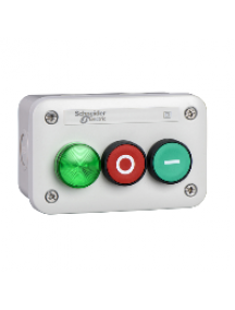 Harmony XALE XALE33V1B - Harmony XALE - boîte à boutons - BP vert 1F + BP rouge 1O - voyant vert LED 24V , Schneider Electric
