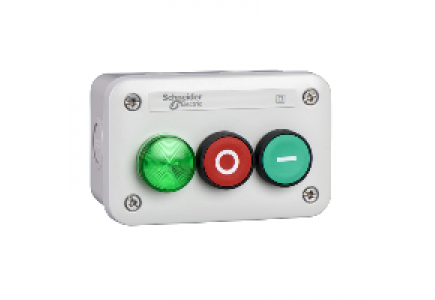 Harmony XALE XALE33V1B - Harmony XALE - boîte à boutons - BP vert 1F + BP rouge 1O - voyant vert LED 24V , Schneider Electric