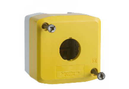 Harmony XALK XALK01 - Harmony XAL - boite 1 trou Ø22 - couvercle jaune - fond gris clair , Schneider Electric