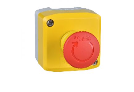 Harmony XALK XALK178 - Harmony XAL - boite jaune arrêt urgence rouge - pousser tourner - 1O - Ø40 , Schneider Electric