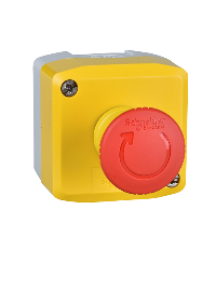 Harmony XALK XALK178E - Harmony XAL - boite jaune arrêt urgence rouge - pousser tourner - 1F+1O - Ø40 , Schneider Electric