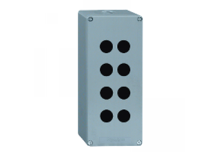 Harmony XAP XAPM4508 - Harmony XAPM - boîte à boutons vide - métallique - 8 perçages en 2 colonnes , Schneider Electric