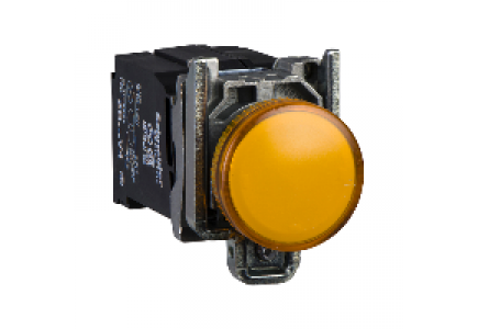 Harmony XB4 XB4BV5B5 - Harmony XB4 - voyant - avec LED - 400VAC - Ø22 - cabochon lisse orange , Schneider Electric