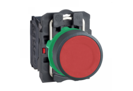 Harmony XB5 XB5AA42 - Harmony bouton-poussoir rouge Ø22 - à impulsion affleurant - 1O , Schneider Electric