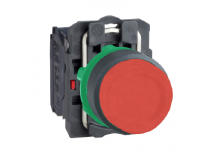 Harmony XB5 XB5AL42 - Harmony bouton-poussoir rouge Ø22 - à impulsion dépassant - 1O , Schneider Electric