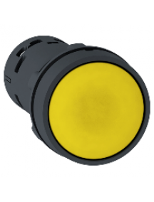 Harmony XB7 XB7NA81 - Harmony bouton-poussoir affleurant - Ø22 - jaune - 1F , Schneider Electric