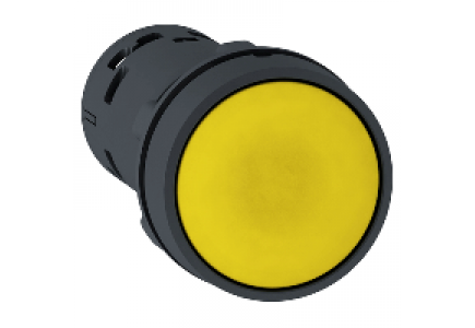 Harmony XB7 XB7NA81 - Harmony bouton-poussoir affleurant - Ø22 - jaune - 1F , Schneider Electric
