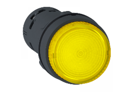 Harmony XB7 XB7NJ0861 - Harmony bouton poussoir lumineux - Ø22 - BA9s jaune - à accrochage - 1F -230v , Schneider Electric
