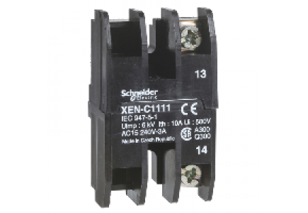 Harmony XAC XENB1491 - Harmony XENC - bloc de contact à rappel - 1OF+1F - mont. front.- entraxe 30/40mm , Schneider Electric