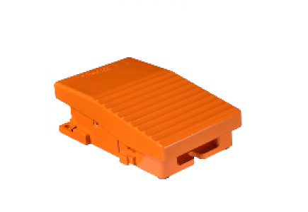 Harmony XPE XPER111 - Preventa XPER - inter. à pied - simple - sans capot - métal.- orange - 2O+2F , Schneider Electric