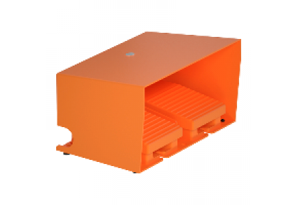 Harmony XPE XPER3100D - Preventa XPER - inter. à pied - double - avec capot - métal.- orange - 2O+2F , Schneider Electric