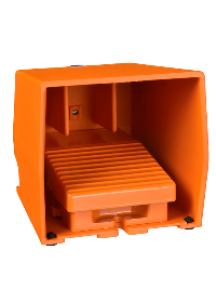 Harmony XPE XPER410 - Preventa XPER - inter. à pied - simple - avec capot - métal.- orange - 1O+1F , Schneider Electric