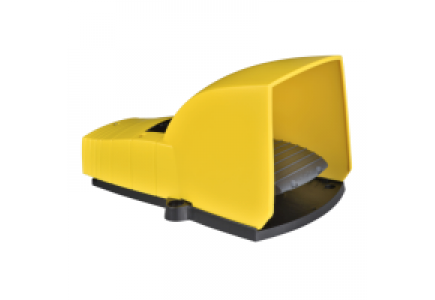 Harmony XPE XPEY611 - Preventa XPEY - inter. à pied - simple - avec capot - plast.- jaune - 2O+2F , Schneider Electric