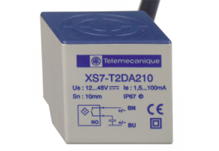 OsiSense XS XS7T2DA210 - OsiSense XS7 - détecteur inductif - 26x26 - L26mm - plast. - Sn 10mm - câble 2m , Schneider Electric