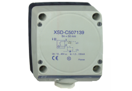 OsiSense XS XSDC407139 - OsiSense XSD - détecteur inductif - 80x80 - L40mm - plast. - Sn 40mm - bornes , Schneider Electric