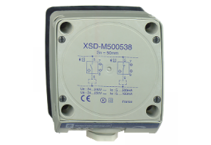 OsiSense XS XSDM500538H7 - OsiSense XSD - détecteur inductif - 80x80 - L40mm - plast. - Sn 50mm - bornes , Schneider Electric