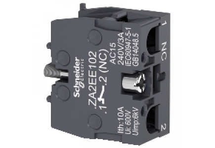 ZA2EE102 - single contact block for head Ø22 - 1 NC , Schneider Electric