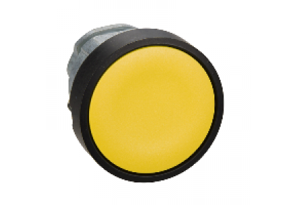 Harmony XB4 ZB4BA57 - Harmony XB4 - tête bouton poussoir - Ø22 - affleurant - jaune - col noire , Schneider Electric