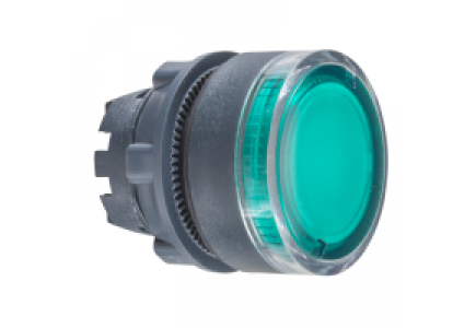Harmony XB5 ZB5AW33S - Harmony tête de bouton poussoir lumineux - Ø22 - vert - pour BA9s - strié , Schneider Electric
