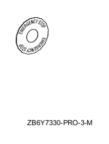 Harmony XB6 ZB6Y7330 - Harmony ZB6 - étiquette - Ø16 - Ø45mm - EMERGENCY STOP , Schneider Electric