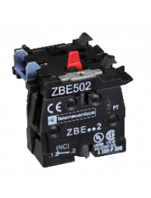 Harmony XB4 ZBE502 - Harmony bloc contact pour bouton - ZBE Ø22 - 1O pour forte charge , Schneider Electric