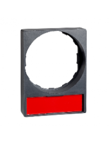 ZBY2H101 - Harmony - porte étiquette affleurant 30x40 + étiquette 8x27 fond noir-rouge , Schneider Electric