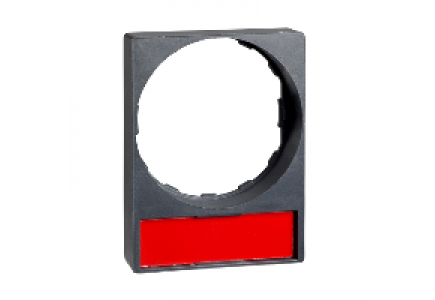 ZBY2H101 - Harmony - porte étiquette affleurant 30x40 + étiquette 8x27 fond noir-rouge , Schneider Electric